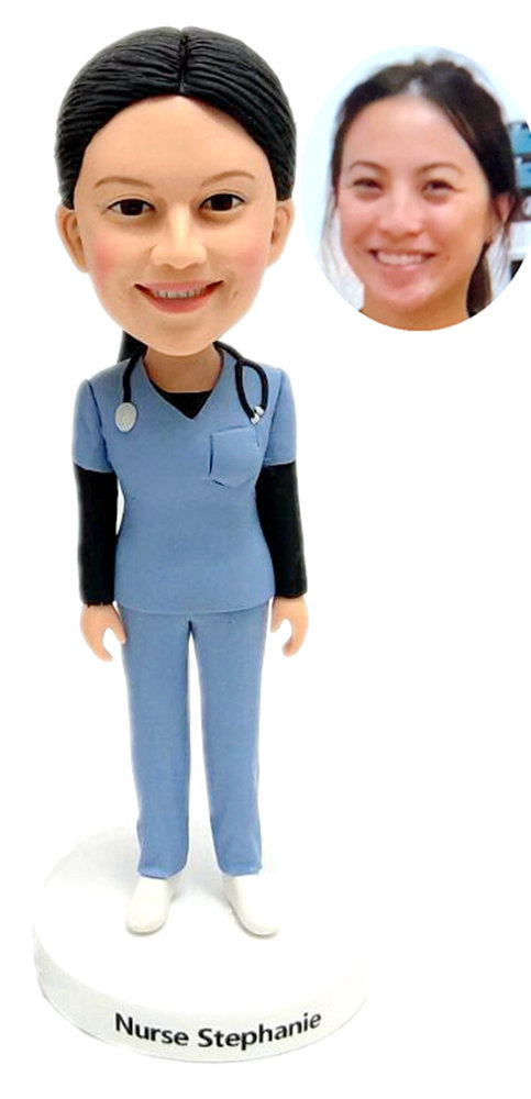 Custom cake topper birthday for nurse doll made from photos